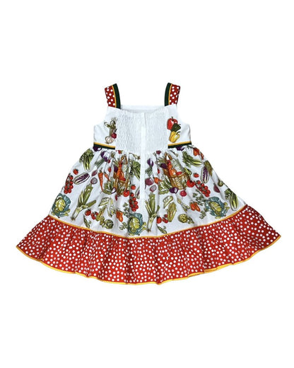Veggie & Polka Dot Print Dress