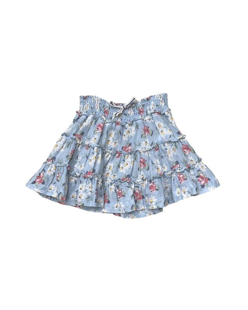 Floral Print Ruffle Skirt